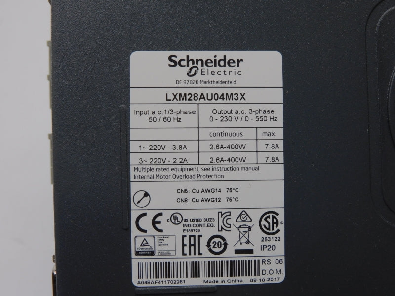 SCHNEIDER ELECTRIC LXM28AU04M3X F/W V1.50.34 230V 2.6A NSMP