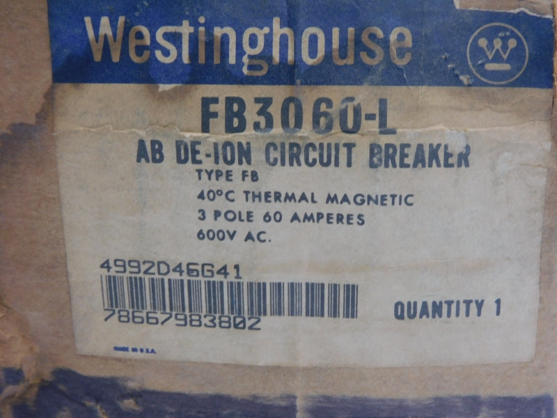 WESTINGHOUSE FB3060-L 600VAC 60A (AS PICTURED) NSMP