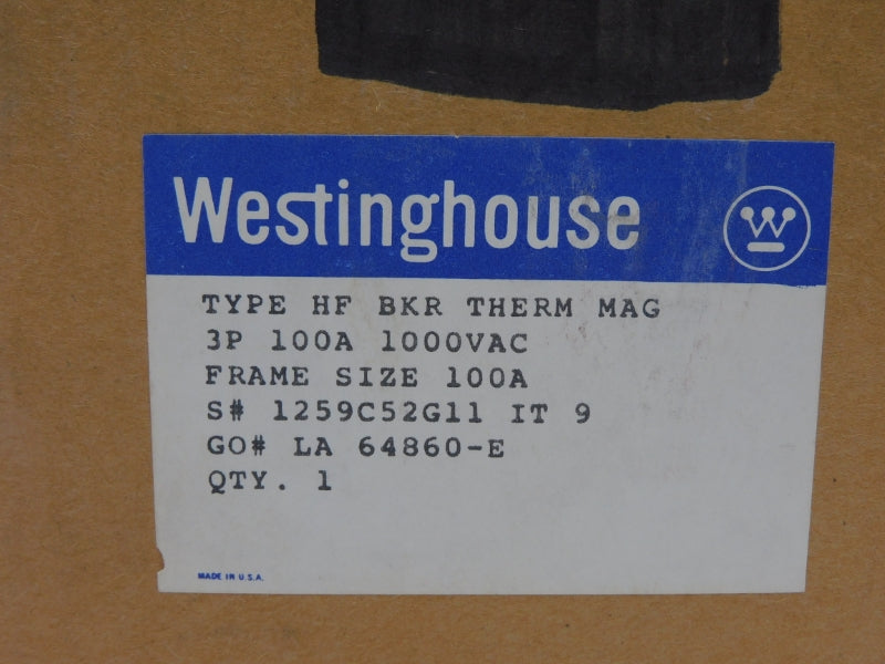 WESTINGHOUSE 1259C52G11 1000VAC 100A NSMP