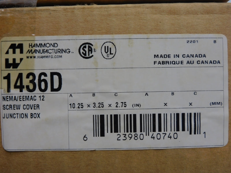 HAMMOND MANUFACTURING 1436D NSMP