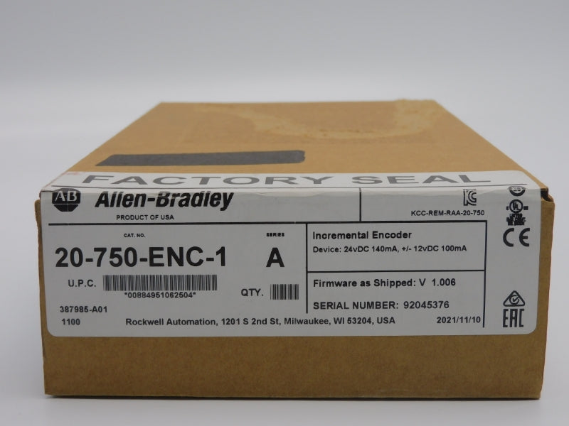 ALLEN BRADLEY 20-750-ENC-1 SER. A F/W V1.008 24VDC NSFS