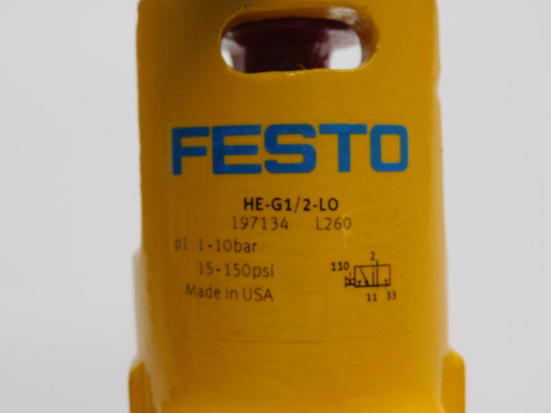 FESTO HE-G1/2-LO 197134 15-150PSI NSMP