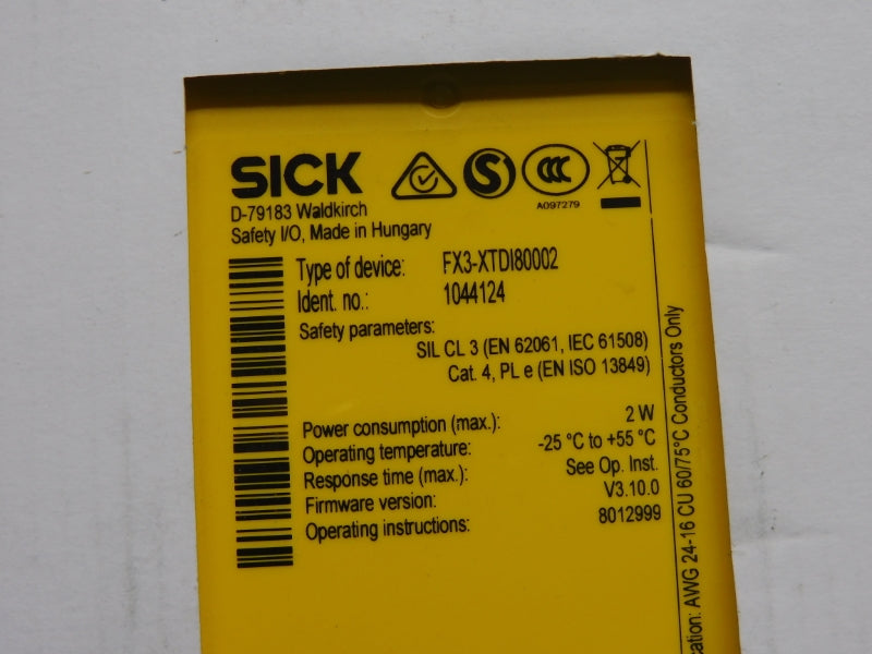 SICK FX3-XTDI80002 1044124 F/W V3.10.0 NSFS