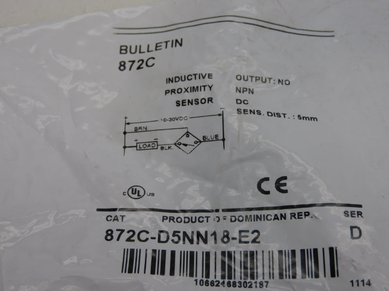 ALLEN BRADLEY 872C-D5NN18-E2 SER. D 10-30VDC NSMP