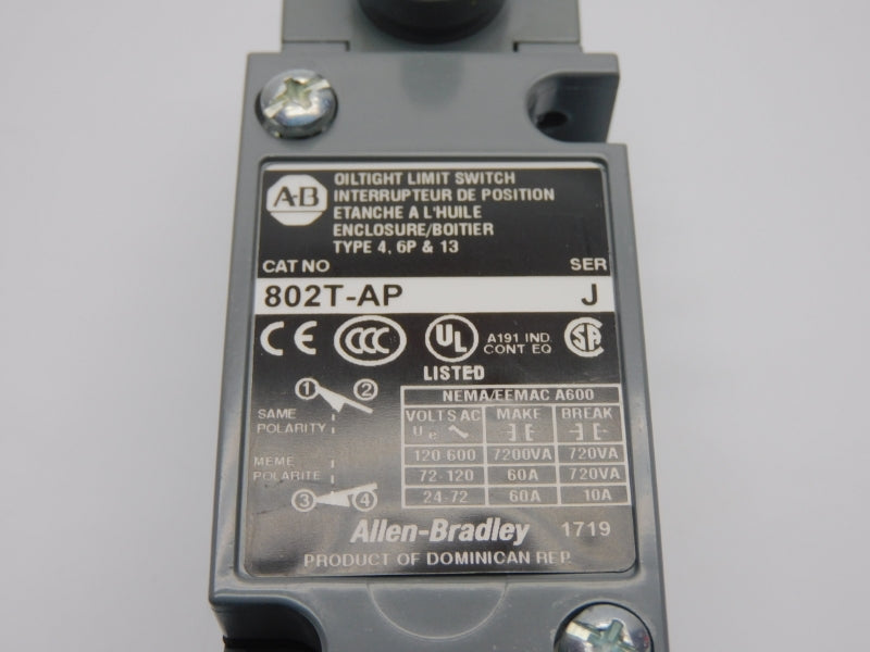 ALLEN BRADLEY 802T-AP SER. J 120-600V 60A (WH) NSMP