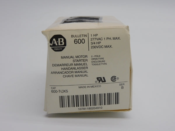 ALLEN BRADLEY 600-TOX5 SER. B 277VAC (WH) NSMP