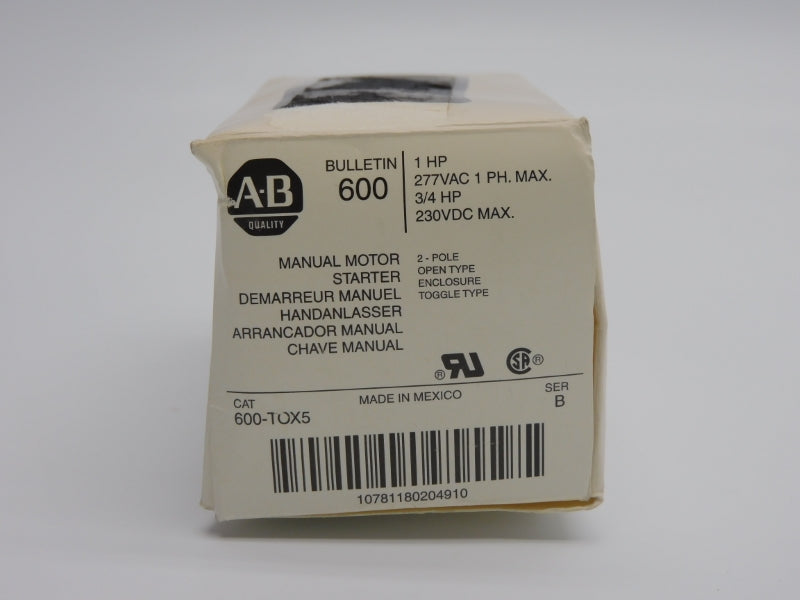 ALLEN BRADLEY 600-TOX5 SER. B 277VAC (WH) NSMP