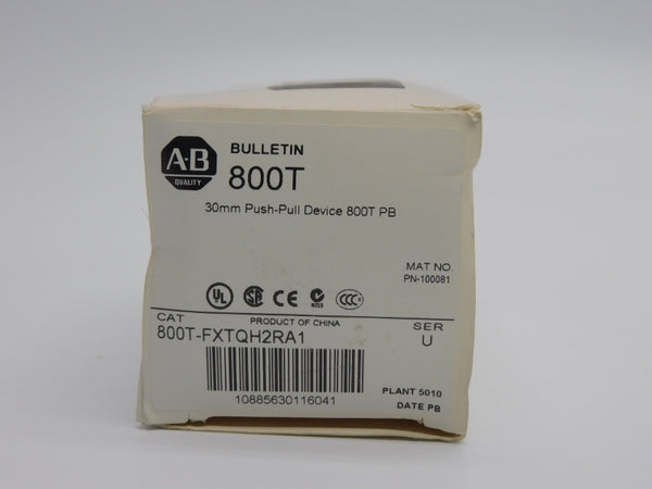 ALLEN BRADLEY 800T-FXTQH2RA1 SER. U 12-130VAC/DC (WH) NSMP