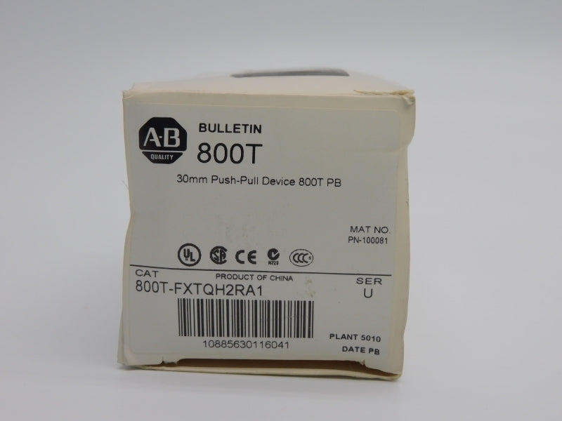 ALLEN BRADLEY 800T-FXTQH2RA1 SER. U 12-130VAC/DC (WH) NSMP