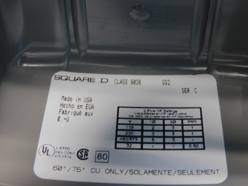 SQUARE D 9036GG2 SER. C 460/575V NSNP