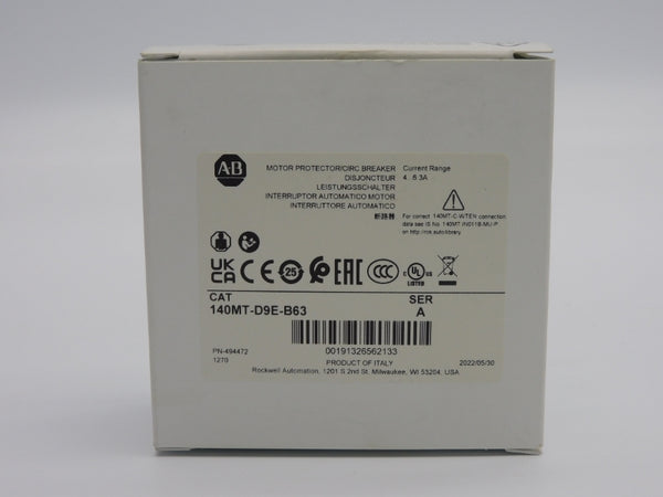 ALLEN BRADLEY 140MT-D9E-B63 SER. A 690V 4-6.3A (WH) NSMP