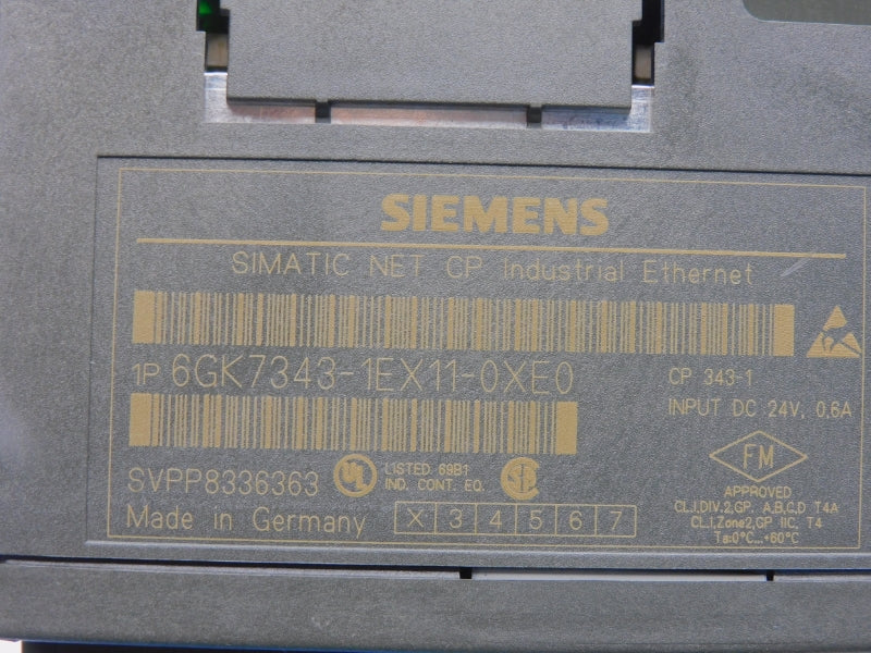SIEMENS 6GK7343-1EX11-0XE0 VER. 2.0 24VDC 0.6A (AS PICTURED) NSNP