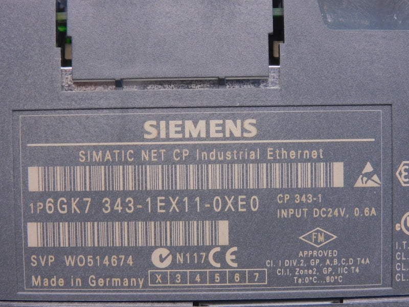 SIEMENS 6GK7343-1EX11-0XE0 VER. 2.3 24VDC 0.6A NSNP