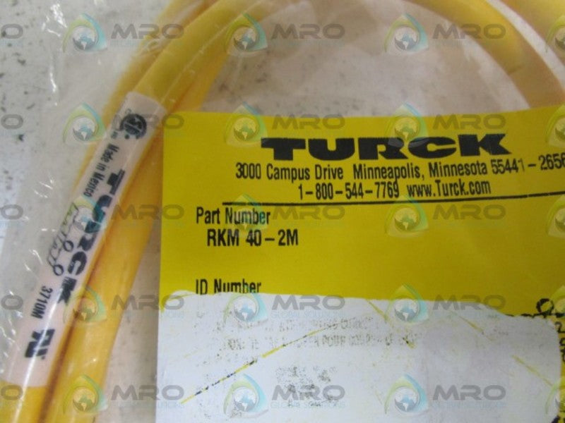 TURCK RKM40-2M CORDSET * NEW IN FACTORY BAG *