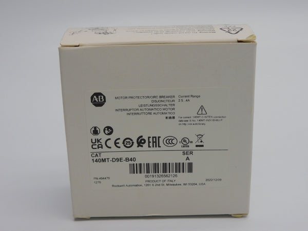 ALLEN BRADLEY 140MT-D9E-B40 SER. A 690V 2.5-4A (WH) NSMP