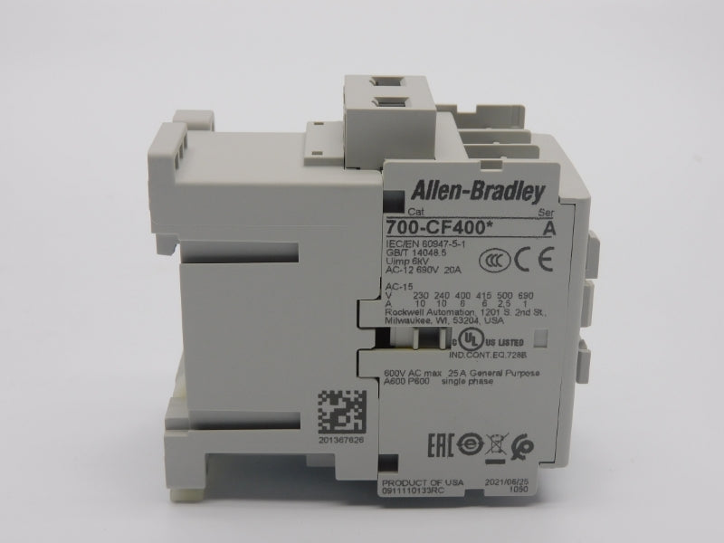 ALLEN BRADLEY 700-CF400D SER. A 110/120V 20A (WH) NSMP