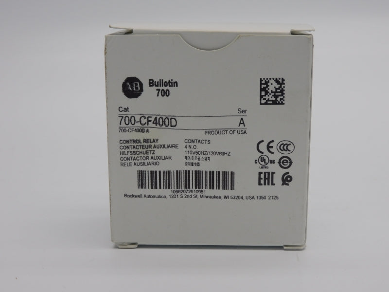 ALLEN BRADLEY 700-CF400D SER. A 110/120V 20A (WH) NSMP
