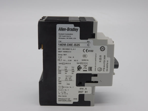 ALLEN BRADLEY 140M-D8E-B25 SER. C 690V 1.6-2.5A (WH) NSMP