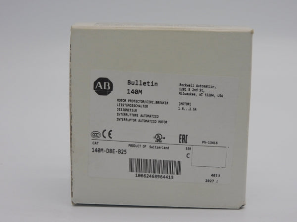 ALLEN BRADLEY 140M-D8E-B25 SER. C 690V 1.6-2.5A (WH) NSMP