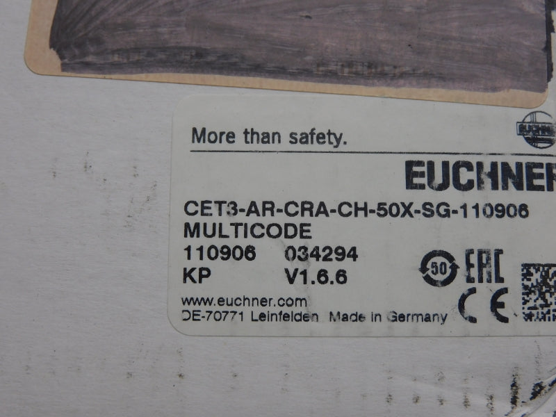 EUCHNER CET3-AR-CRA-CH-50X-SG-110906 VER. 1.6.6 24VDC NSMP