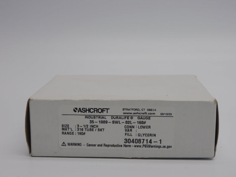 ASHCROFT 35-1009-SWL-02L-160# 160PSI NSMP
