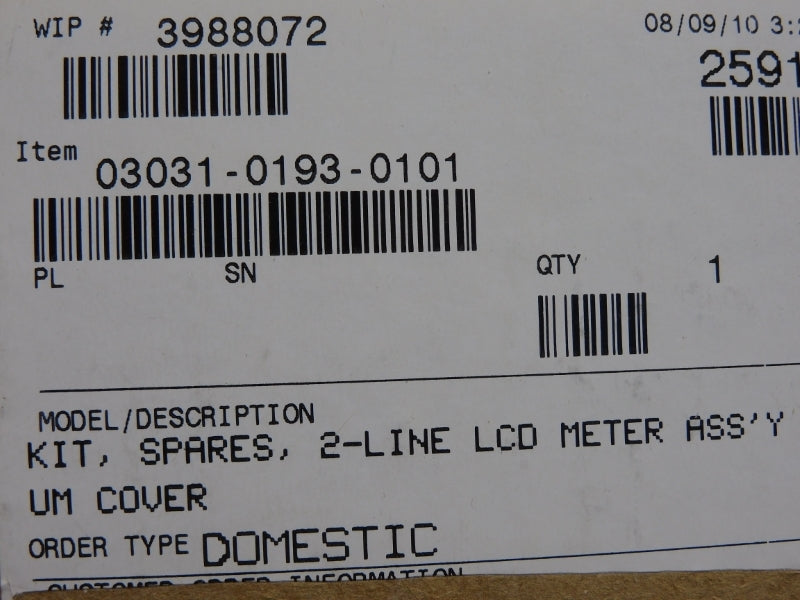 ROSEMOUNT 03031-0193-0101 (W/COVER) NSMP