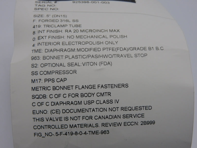 ITT .5-F-419-8-0-4-TME-963 .5" NSMP