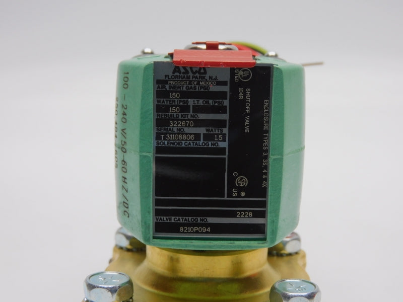 ASCO 8210P094 100-240V 150PSI NSMP
