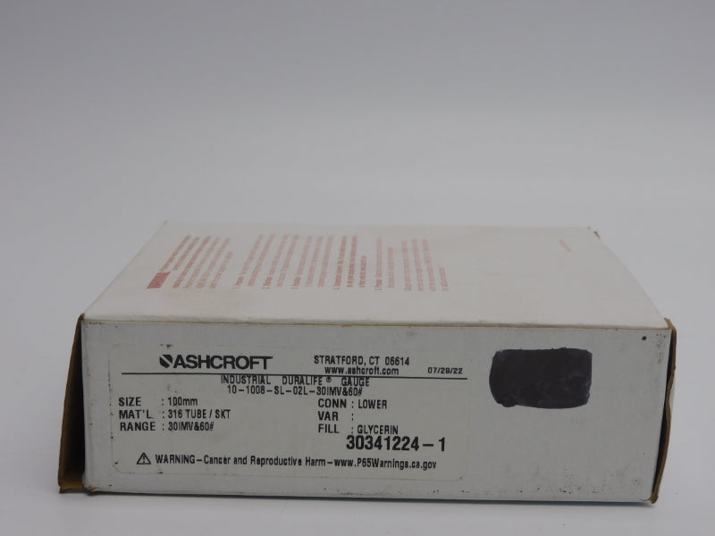 ASHCROFT 10-1008-SL-02L-30IMV&60# 60PSI NSMP