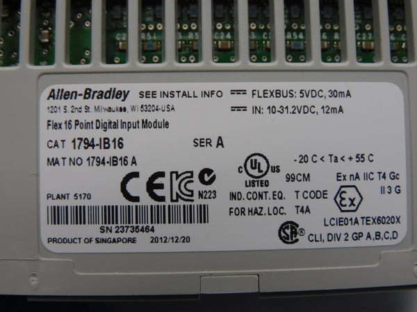 ALLEN BRADLEY 1794-IB16 SER. A 120V NSMP