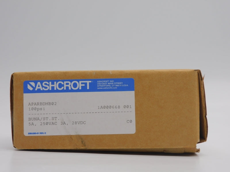ASHCROFT APARBDHB02 250VAC 5A 100PSI NSMP