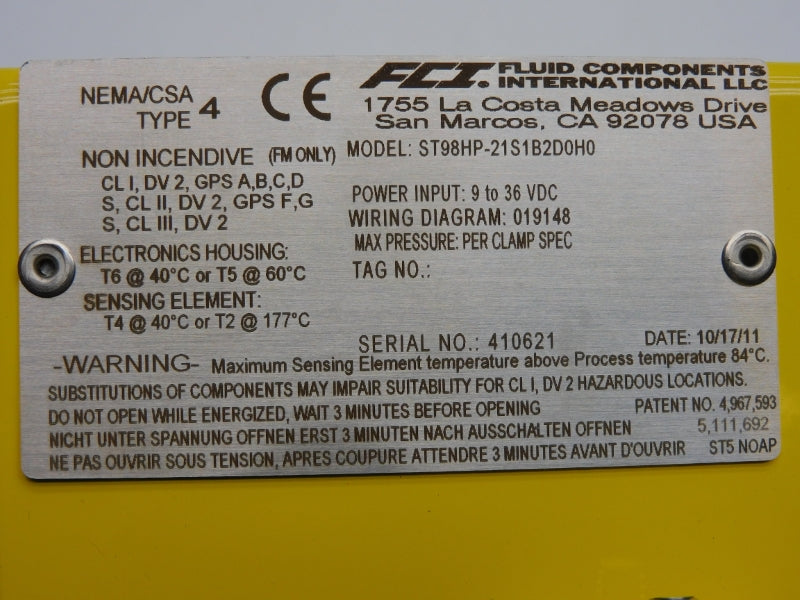FCI ST98HP-21S1B2D0H0 9-36VDC (AS IS) NSNP