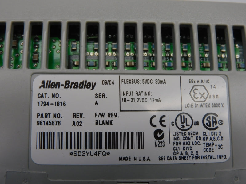 ALLEN BRADLEY 1794-IB16 SER. A REV. A02 10-31.2VDC NSNP