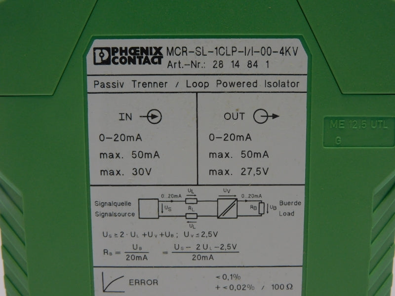 PHOENIX CONTACT MCR-SL-1CLP-I/I-00-4KV 2814841 30V NSMP