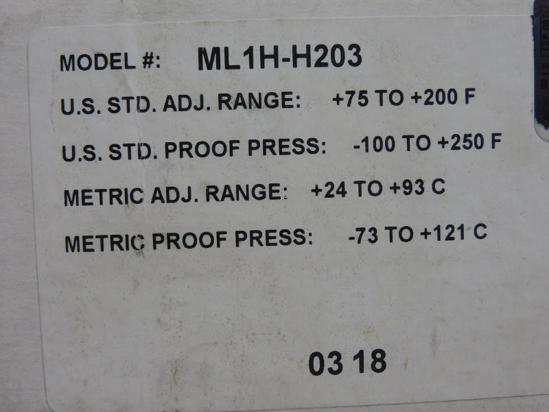 BARKSDALE ML1H-H203 250V NSMP