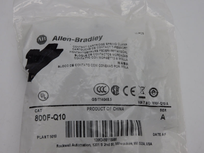ALLEN BRADLEY 800F-Q10 SER. A (PKG OF 10) NSMP