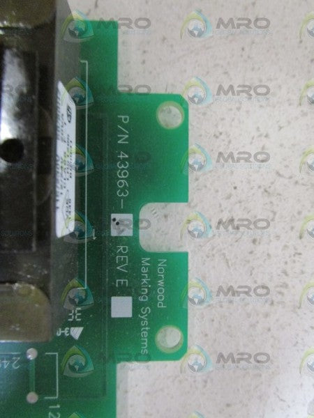NORWOOD MARKING SYSTEM POWER SUPPLY BOARD 43963-A UNMP