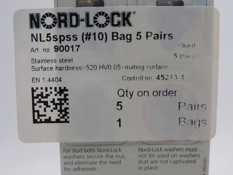 NORD-LOCK NL5SPSS 90017 (PKG OF 5) NSMP