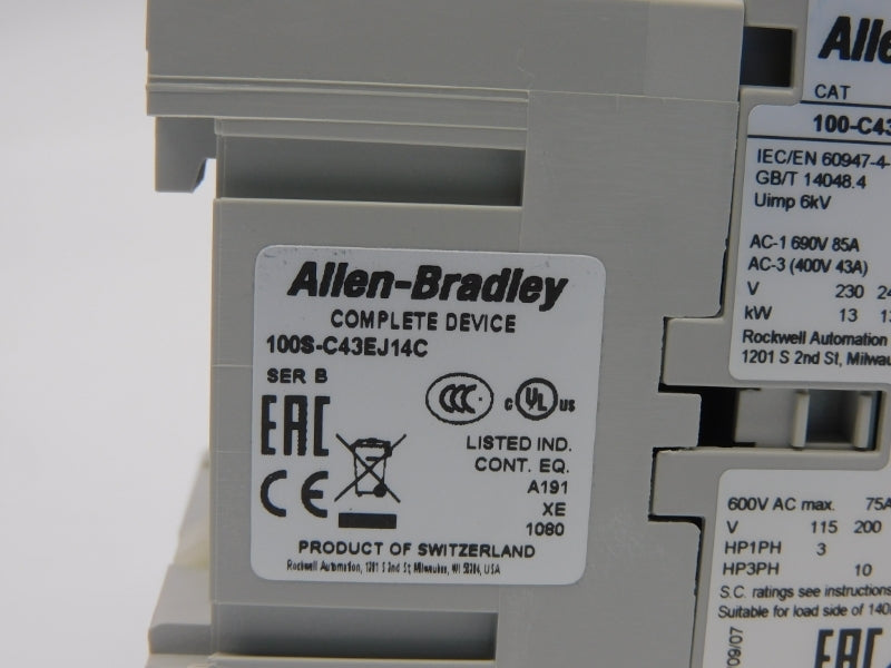 ALLEN BRADLEY 100S-C43EJ14C SER. B 24VDC 85A (BR/WH) NSMP