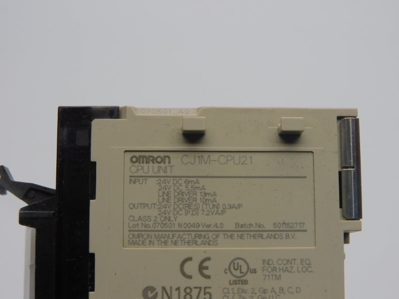 OMRON CJ1M-CPU21 24VDC UNMP