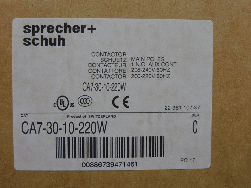 SPRECHER+SCHUH CA7-30-10-220W SER. C 208-240V 65A NSMP