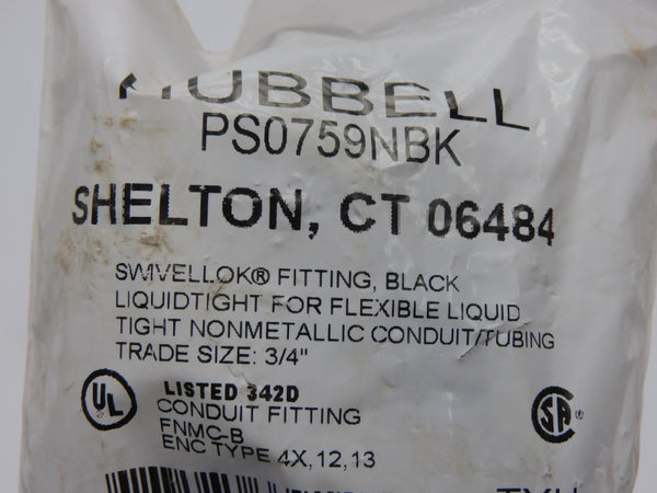 HUBBELL PS0759NBK 3/4" NSMP