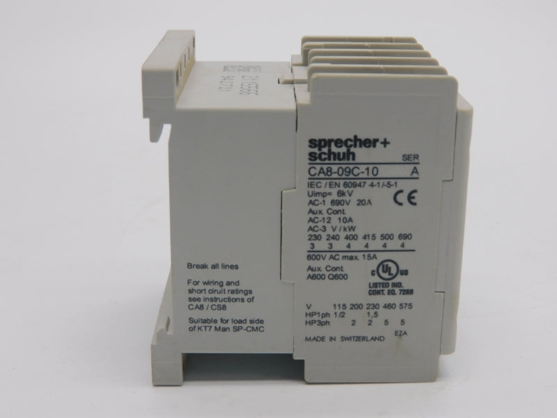 SPRECHER+SCHUH CA8-09C-10 SER. A 24VDC 20A UNMP