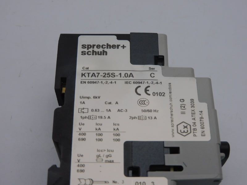SPRECHER+SCHUH KTA7-25S-1A SER. C 690V 0.63-1A NSMP