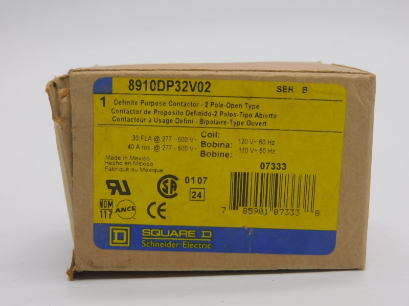 SQUARE D 8910DP32V02 SER. B 110/120V 30A NSMP