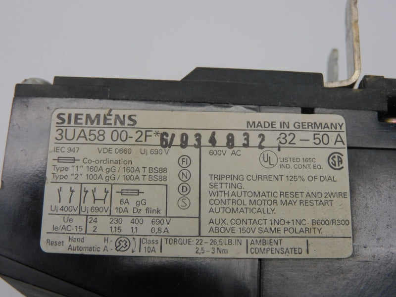 SIEMENS 3UA5800-2F 690V 32-50A UNMP