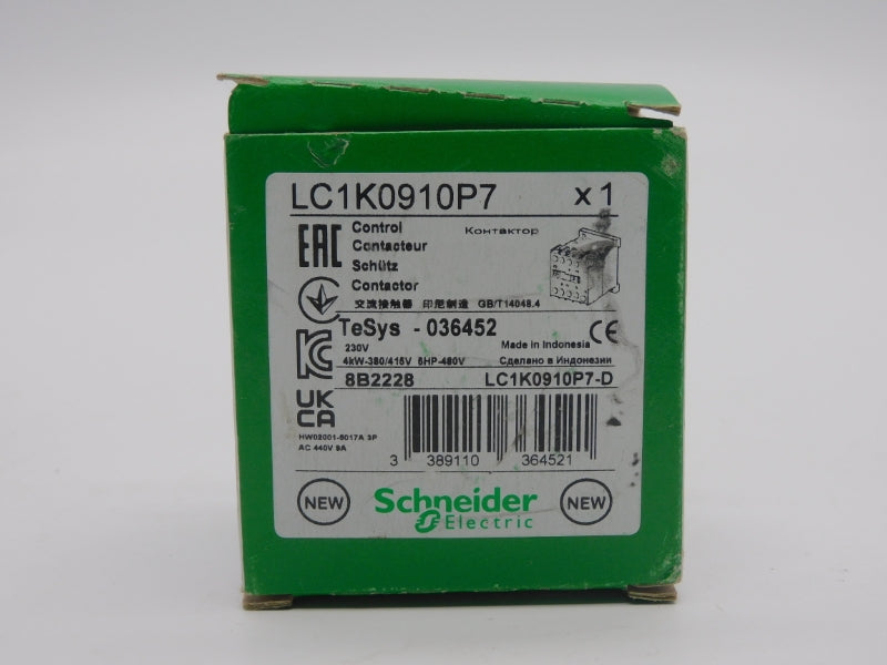 SCHNEIDER ELECTRIC LC1K0910P7 230V 20A (GREEN) NSMP