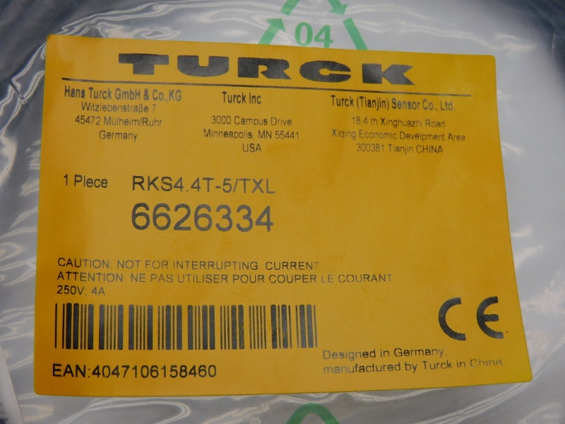 TURCK RKS4.4T-5/TXL 6626334 250V 4A NSMP