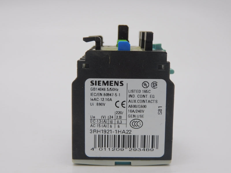 SIEMENS 3RH1921-1HA22 690V 10A NSMP