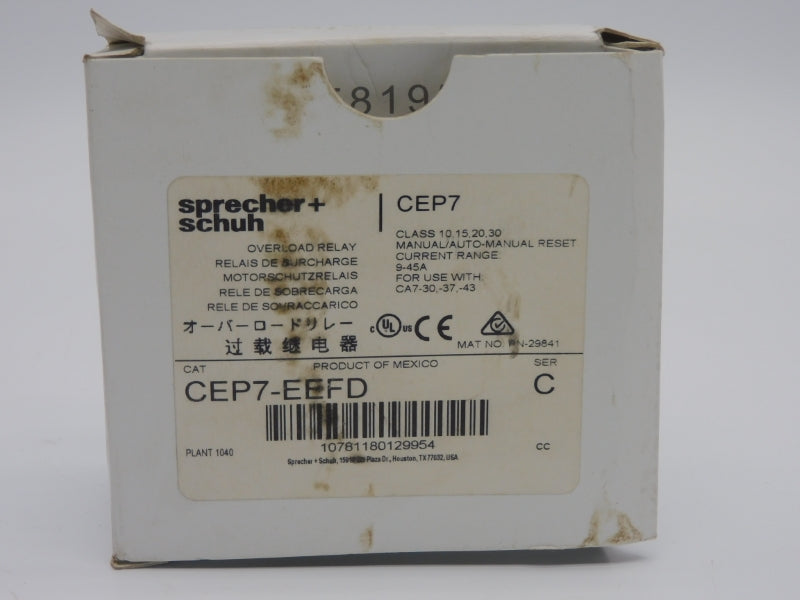 SPRECHER+SCHUH CEP7-EEFD SER. C 690V 9-45A (AS PICTURED) NSMP